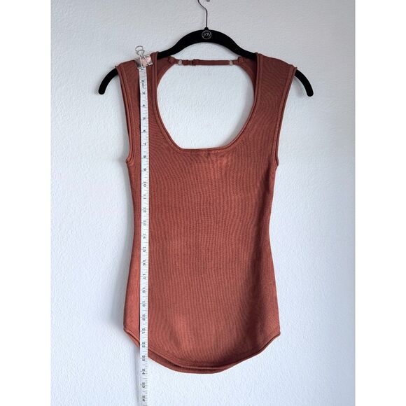 NWOT Modern Citizen Alexis Knit Open Back Scoopneck Tank Sweater in Burnt Sienna - Picture 9 of 11